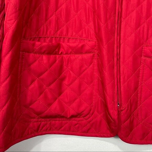 Petite Croft & Barrow Red Quilted Sweater Jacket - Picture 8 of 16